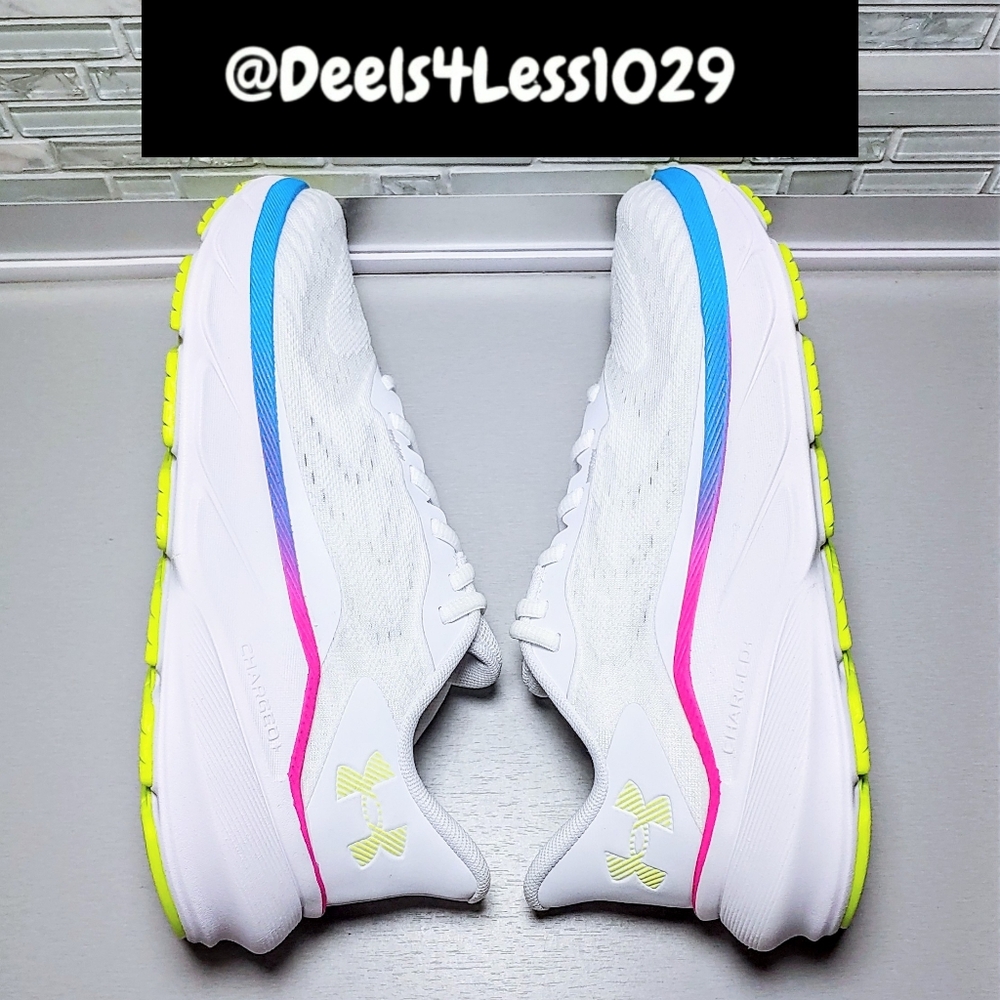 Under Armour HOVR Turbulence 3 Running Womens White Blue Pink Volt Green - Picture 5 of 6